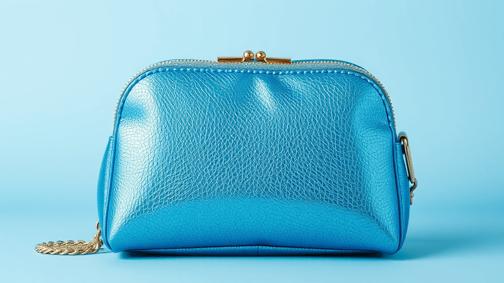 coloured luster blue hand bag